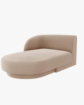 Micadoni Miley Chaiselong  Venstre Brun Fløjl Og Sort Plast  150x95x70