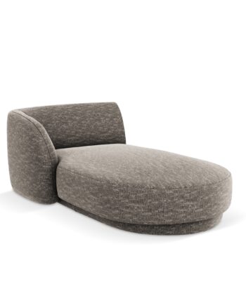 Micadoni Miley Chaiselong  Venstre Grå Chenille Og Sort Plast  150x95x70