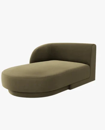 Micadoni Miley Chaiselong  Venstre Grøn Fløjl Og Sort Plast  150x95x70