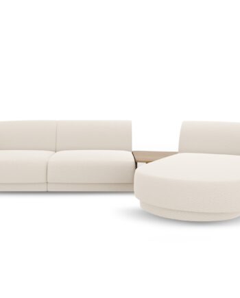 Micadoni Miley   Pers  Modulær Hjørnesofa  Højre     Sofabord Beige Bouclé