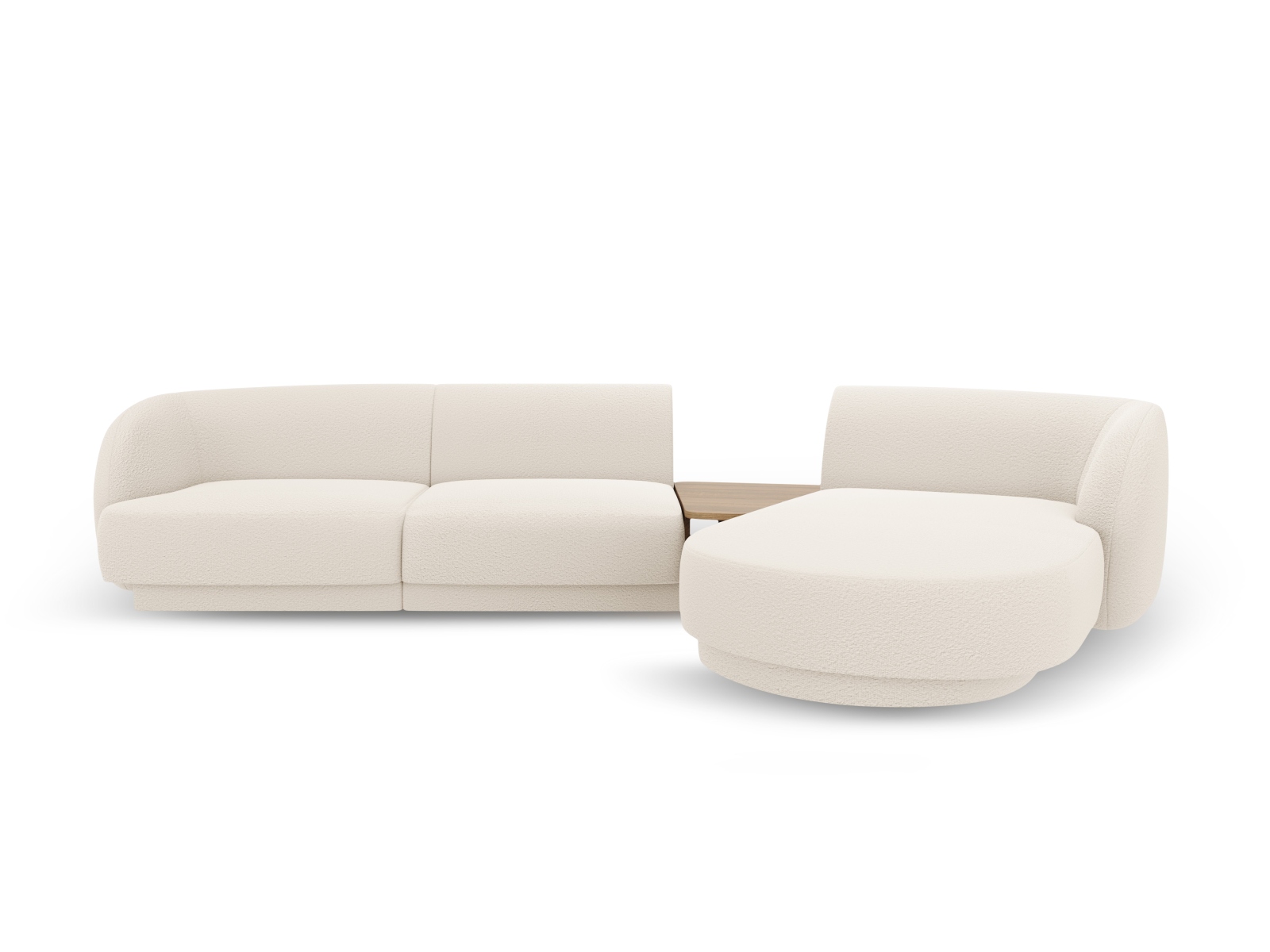Micadoni Miley   Pers  Modulær Hjørnesofa  Højre     Sofabord Beige Bouclé