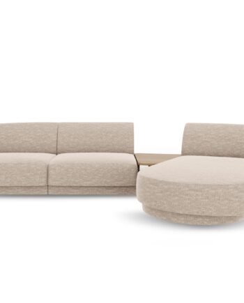 Micadoni Miley   Pers  Modulær Hjørnesofa  Højre     Sofabord Beige Chenille