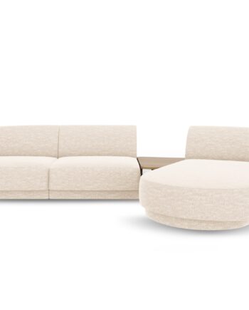 Micadoni Miley   Pers  Modulær Hjørnesofa  Højre     Sofabord Lys Beige Chenille