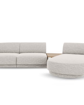 Micadoni Miley   Pers  Modulær Hjørnesofa  Højre     Sofabord Lysegrå Chenille