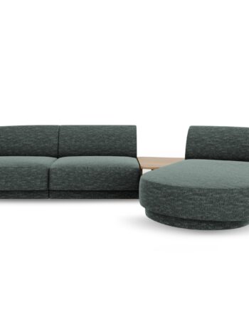 Micadoni Miley   Pers  Modulær Hjørnesofa  Højre     Sofabord Petrol Chenille