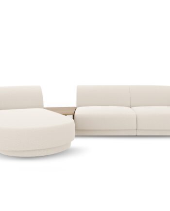 Micadoni Miley   Pers  Modulær Hjørnesofa  Venstre     Sofabord Beige Bouclé