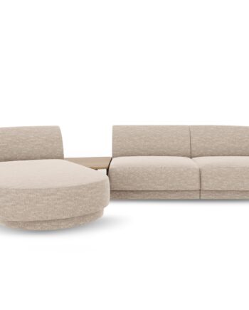 Micadoni Miley   Pers  Modulær Hjørnesofa  Venstre     Sofabord Beige Chenille