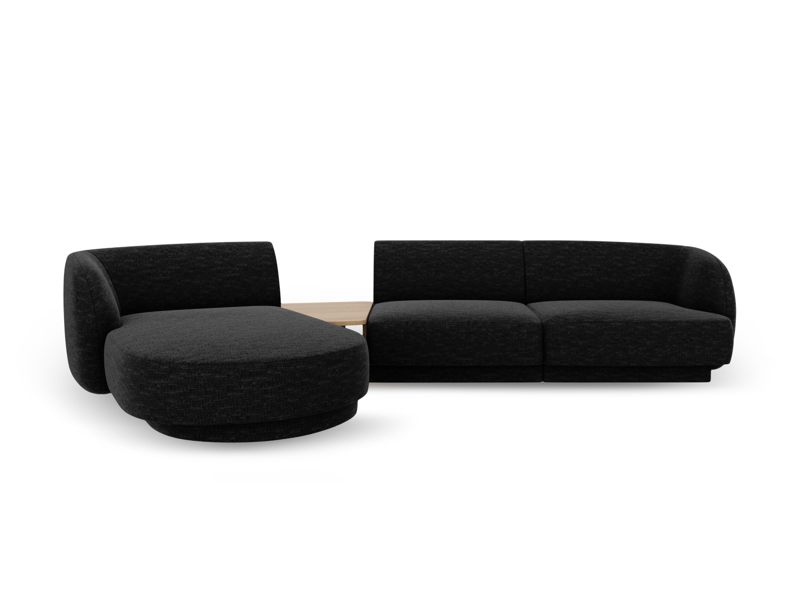 Micadoni Miley   Pers  Modulær Hjørnesofa  Venstre     Sofabord Sort Chenille