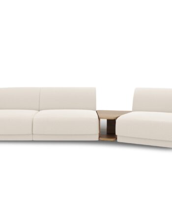 Micadoni Miley   Pers  Modulær Sofa  Højre     Sofabord Beige Bouclé