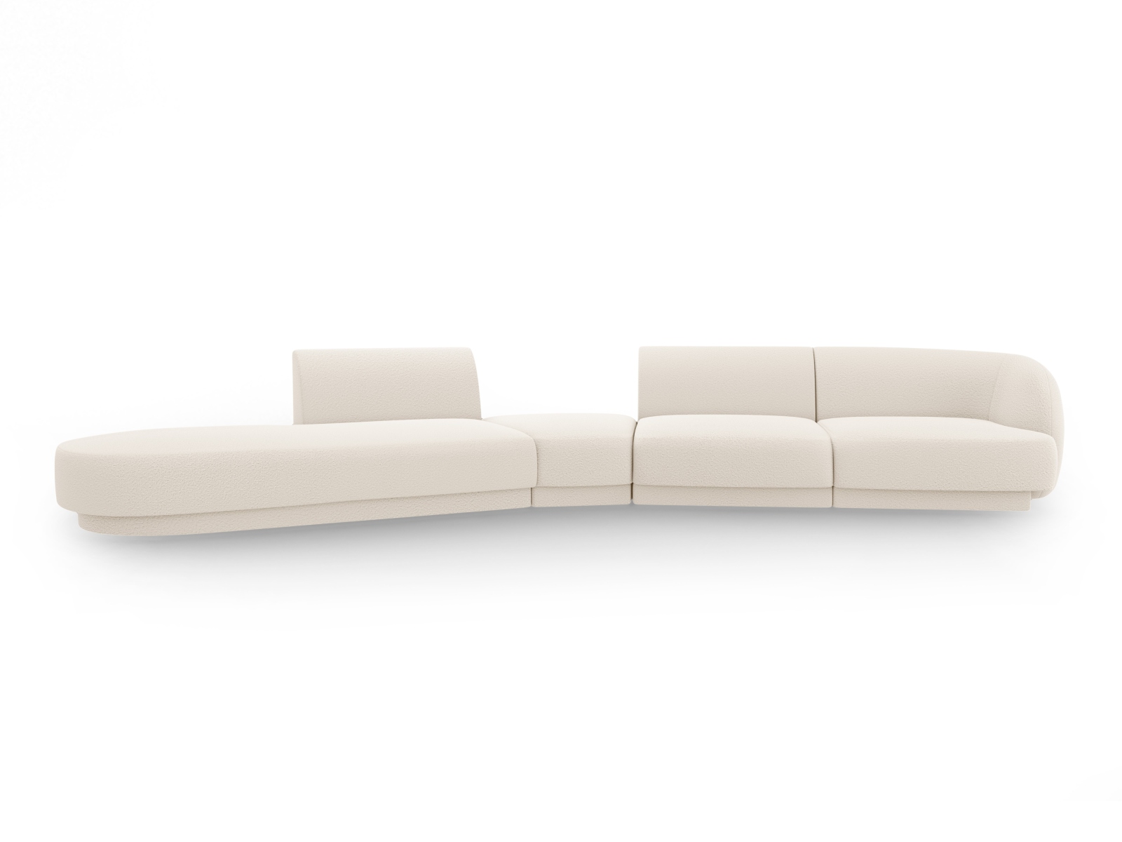 Micadoni Miley   Pers  Modulær Sofa  Venstre Beige Bouclé