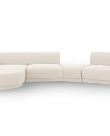 Micadoni Miley   Pers  Modulær Sofa  Venstre     Chaiselong Og Indbygget Puf Beige Bouclé