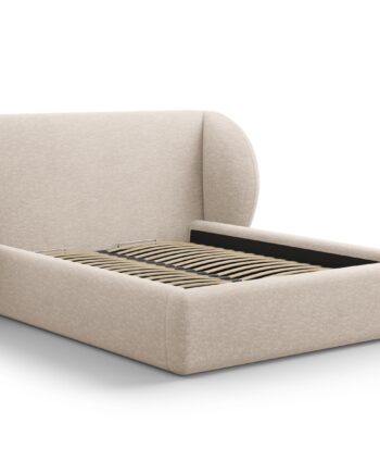 Micadoni Miley Sengeramme     Sengegavl Og Lameller Beige Chenille  140x200