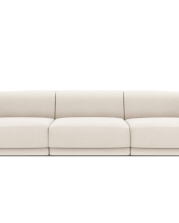 Micadoni Miley Sofa    Sæder Beige Fløjl Og Sort Plast