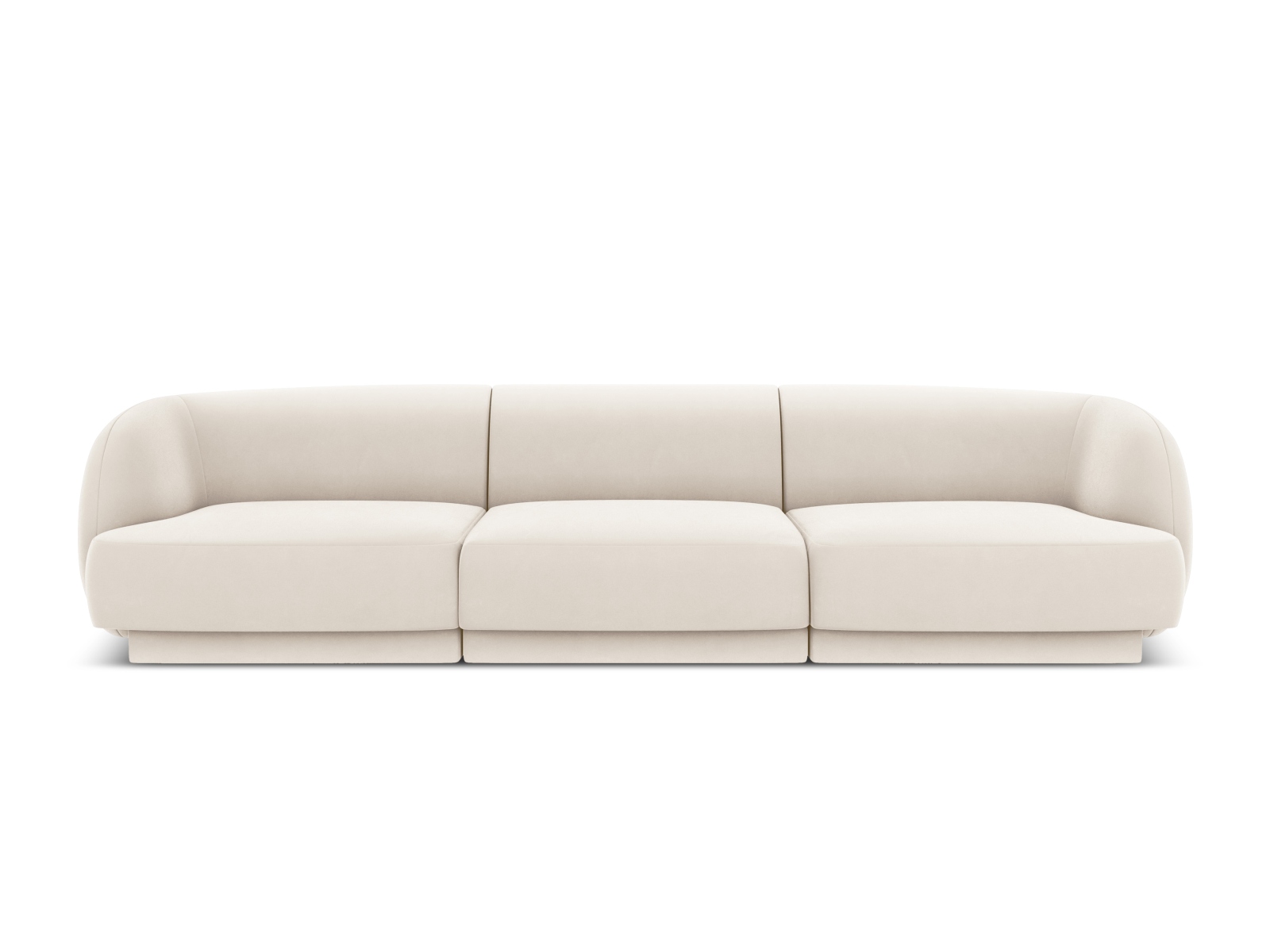 Micadoni Miley Sofa    Sæder Beige Fløjl Og Sort Plast