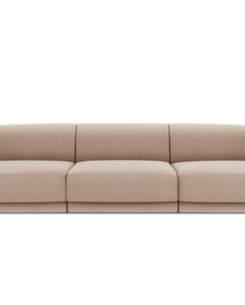 Micadoni Miley Sofa    Sæder Brun Fløjl Og Sort Plast