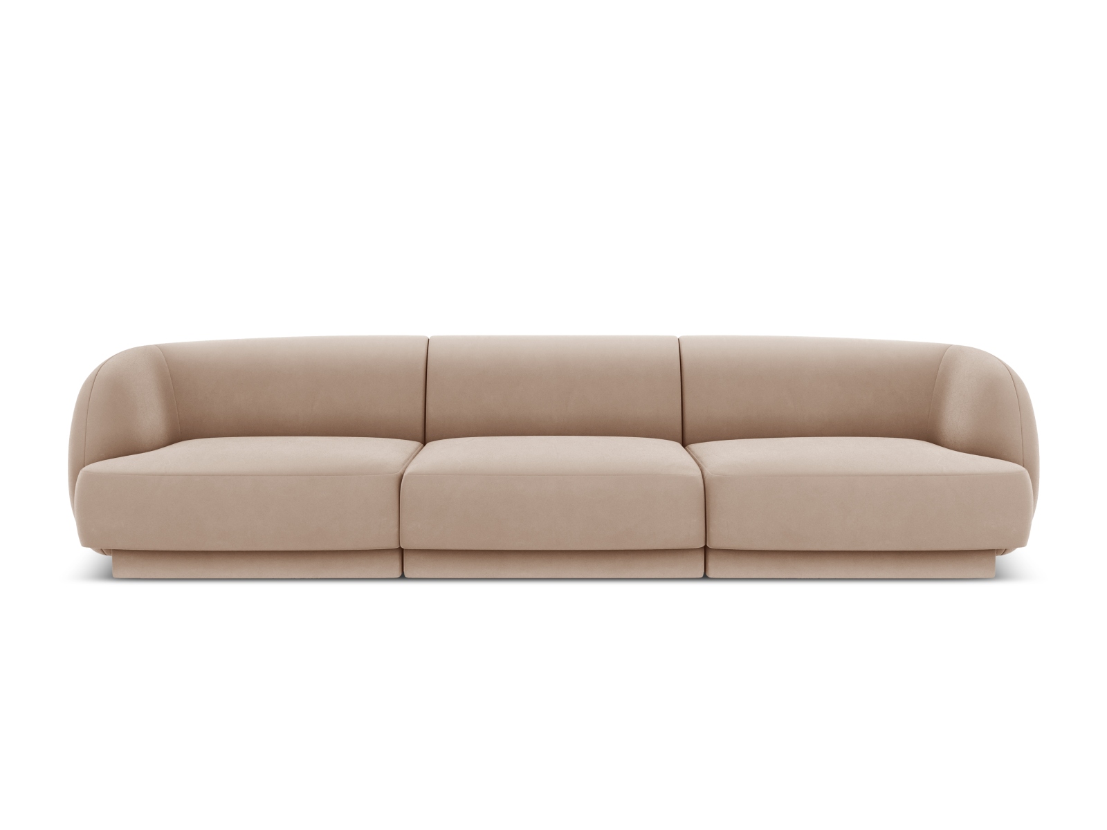 Micadoni Miley Sofa    Sæder Brun Fløjl Og Sort Plast