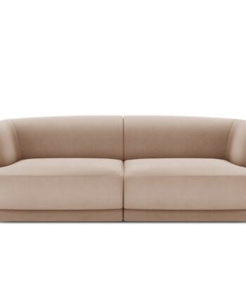 Micadoni Miley Sofa    Sæder Brun Fløjl Og Sort Plast