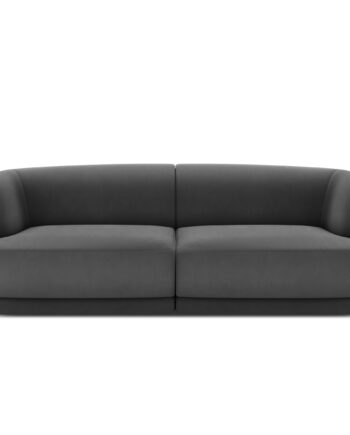 Micadoni Miley Sofa    Sæder Grå Fløjl Og Sort Plast