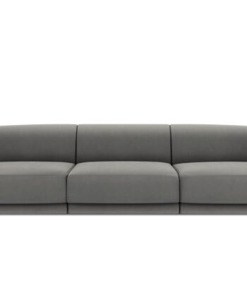 Micadoni Miley Sofa    Sæder Grå Fløjl Og Sort Plast