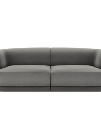 Micadoni Miley Sofa    Sæder Grå Fløjl Og Sort Plast