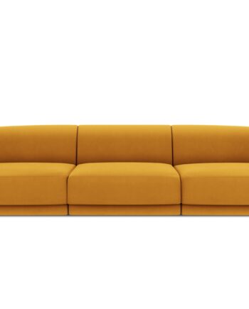 Micadoni Miley Sofa    Sæder Gul Fløjl Og Sort Plast