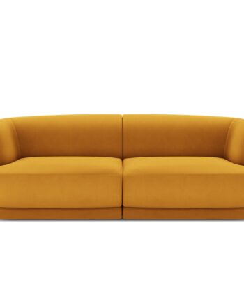Micadoni Miley Sofa    Sæder Gul Fløjl Og Sort Plast