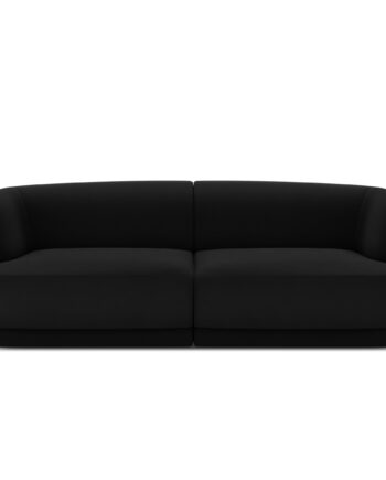 Micadoni Miley Sofa    Sæder Sort Fløjl Og Sort Plast