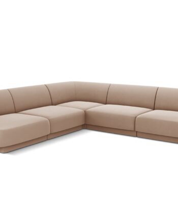 Micadoni Miley Symmetrical Hjørnesofa    Sæder Brun Fløjl Og Sort Plast