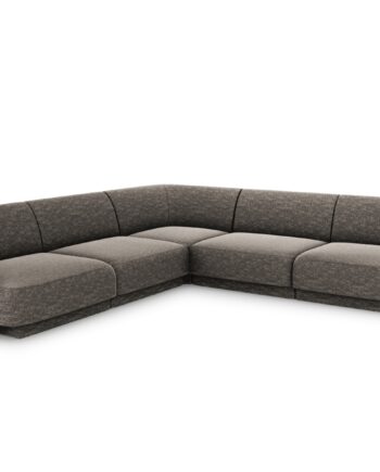 Micadoni Miley Symmetrical Hjørnesofa    Sæder Grå Chenille Og Sort Plast