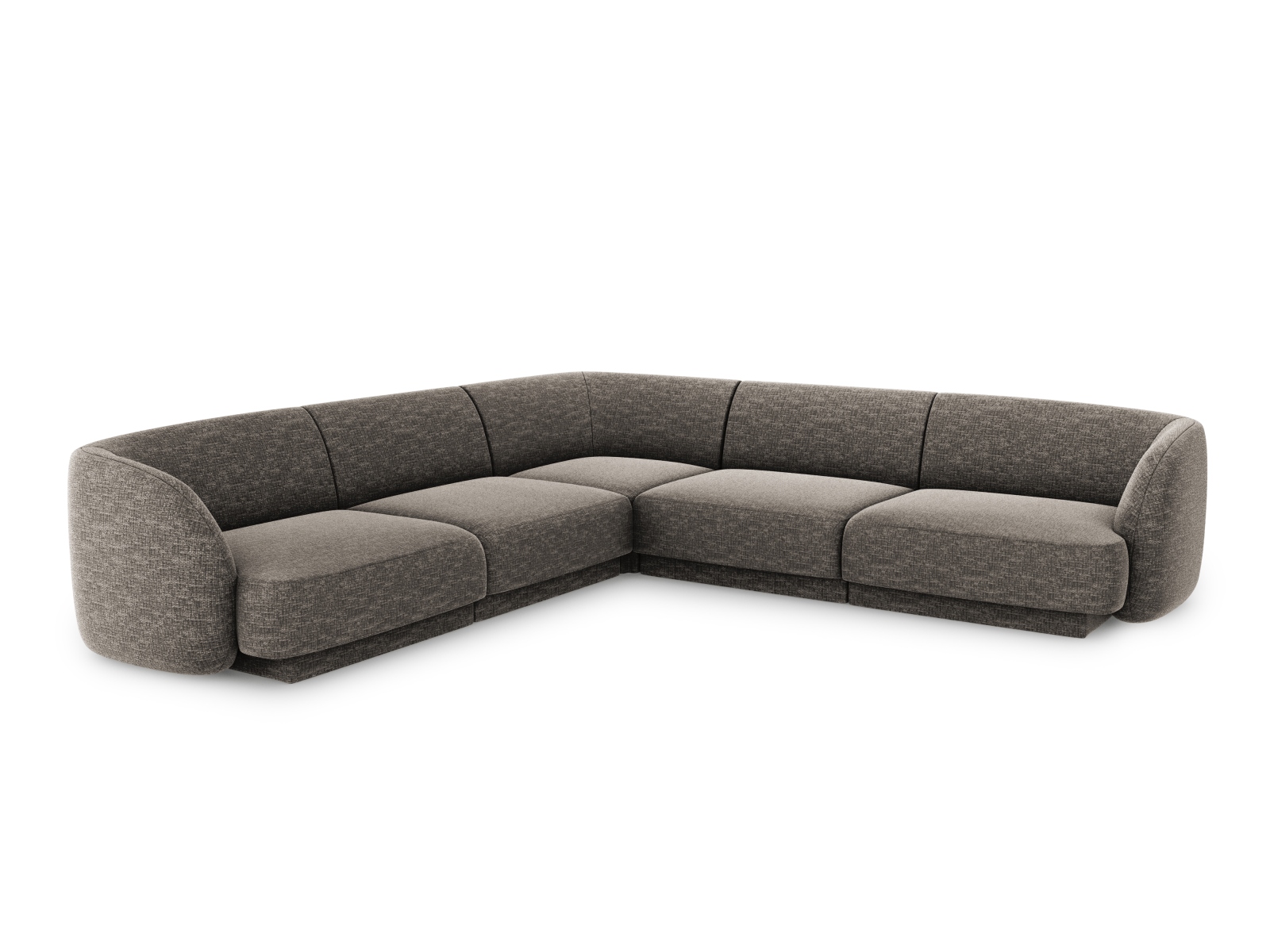 Micadoni Miley Symmetrical Hjørnesofa    Sæder Grå Chenille Og Sort Plast