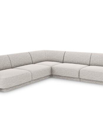 Micadoni Miley Symmetrical Hjørnesofa    Sæder Grå Chenille Og Sort Plast