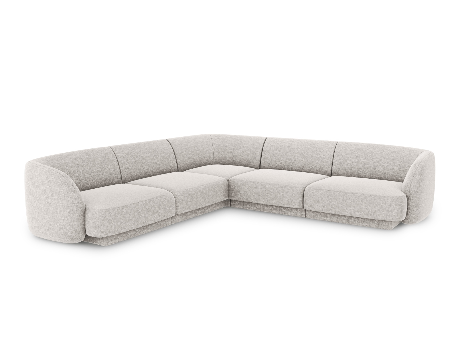 Micadoni Miley Symmetrical Hjørnesofa    Sæder Grå Chenille Og Sort Plast