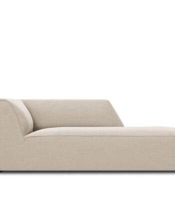 Micadoni Ruby Chaiselong  Højre Beige Fløjl Og Sort Plast  180x93x69