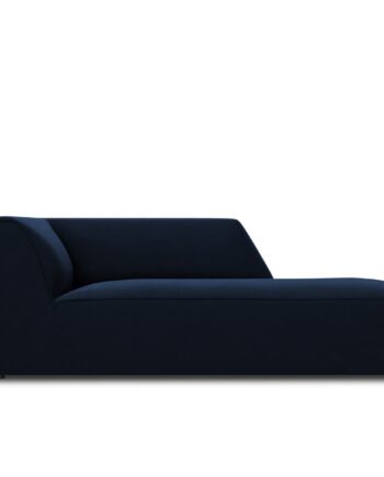 Micadoni Ruby Chaiselong  Højre Blå Fløjl Og Sort Plast  180x93x69