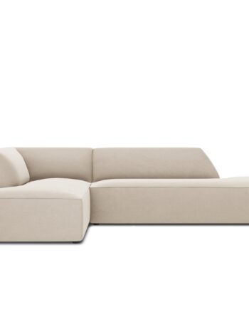 Micadoni Ruby Hjørnesofa  Venstre    Sæder Beige Fløjl Og Sort Plast