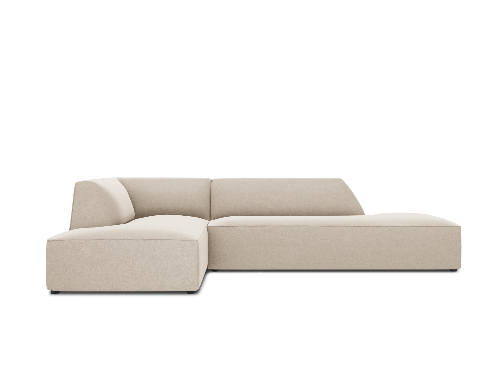 Micadoni Ruby Hjørnesofa  Venstre    Sæder Beige Fløjl Og Sort Plast