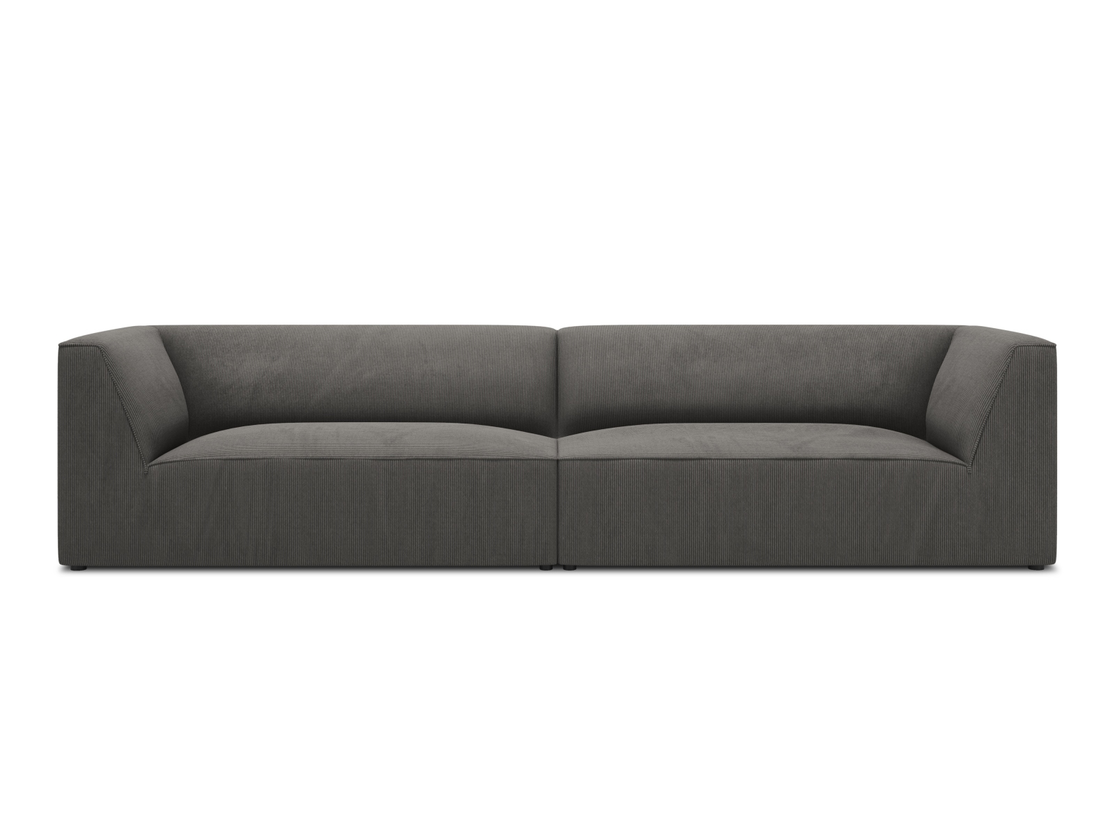 Micadoni Ruby Sofa    Sæder Antracitgrå Corduroy Stof Og Sort Plast
