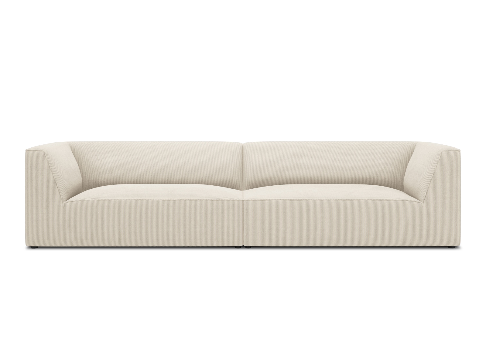 Micadoni Ruby Sofa    Sæder Beige Corduroy Stof Og Sort Plast