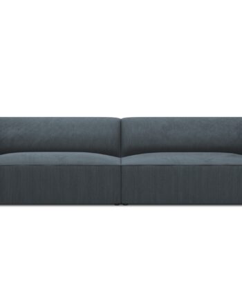Micadoni Ruby Sofa    Sæder Blå Corduroy Stof Og Sort Plast