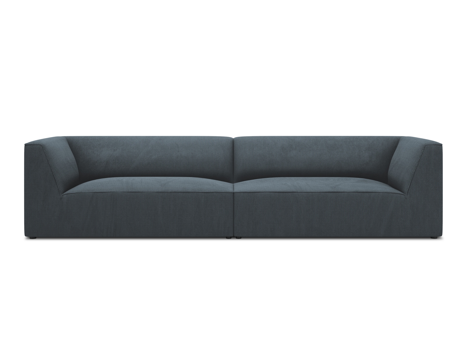 Micadoni Ruby Sofa    Sæder Blå Corduroy Stof Og Sort Plast