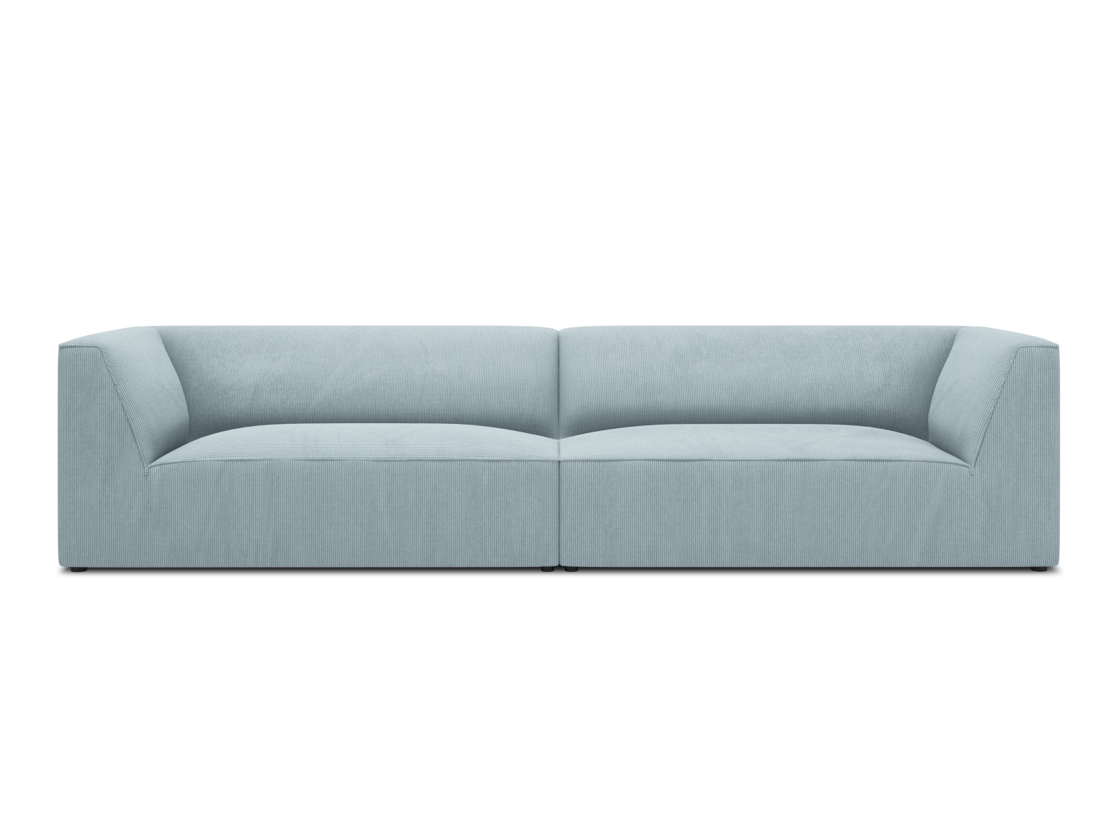 Micadoni Ruby Sofa    Sæder Blå Corduroy Stof Og Sort Plast