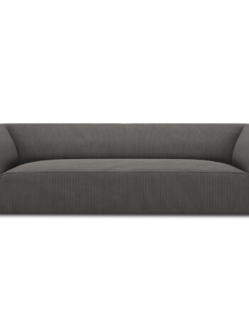 Micadoni Ruby Sofa    Sæder Grå Corduroy Fløjl Og Sort Plast