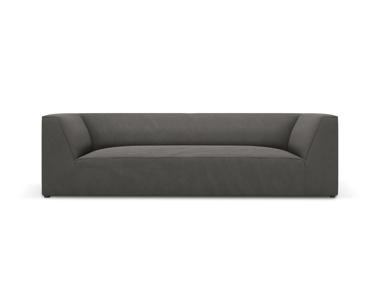 Micadoni Ruby Sofa    Sæder Grå Corduroy Fløjl Og Sort Plast