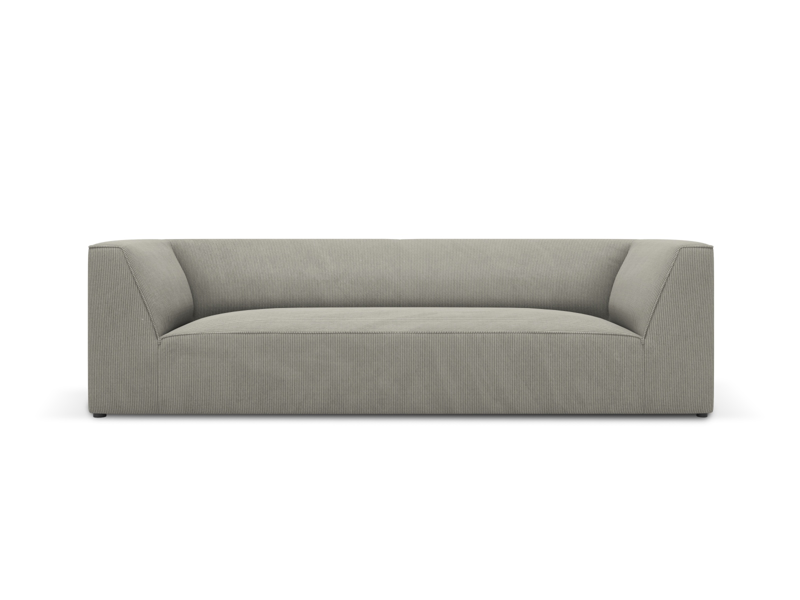 Micadoni Ruby Sofa    Sæder Grå Corduroy Fløjl Og Sort Plast