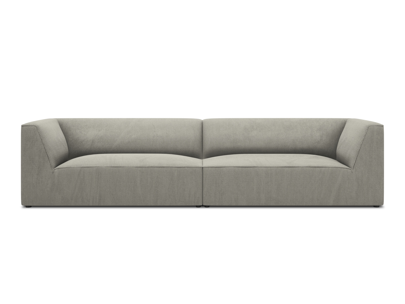 Micadoni Ruby Sofa    Sæder Grå Corduroy Stof Og Sort Plast