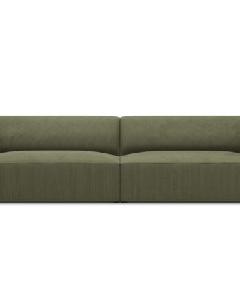 Micadoni Ruby Sofa    Sæder Grøn Corduroy Stof Og Sort Plast