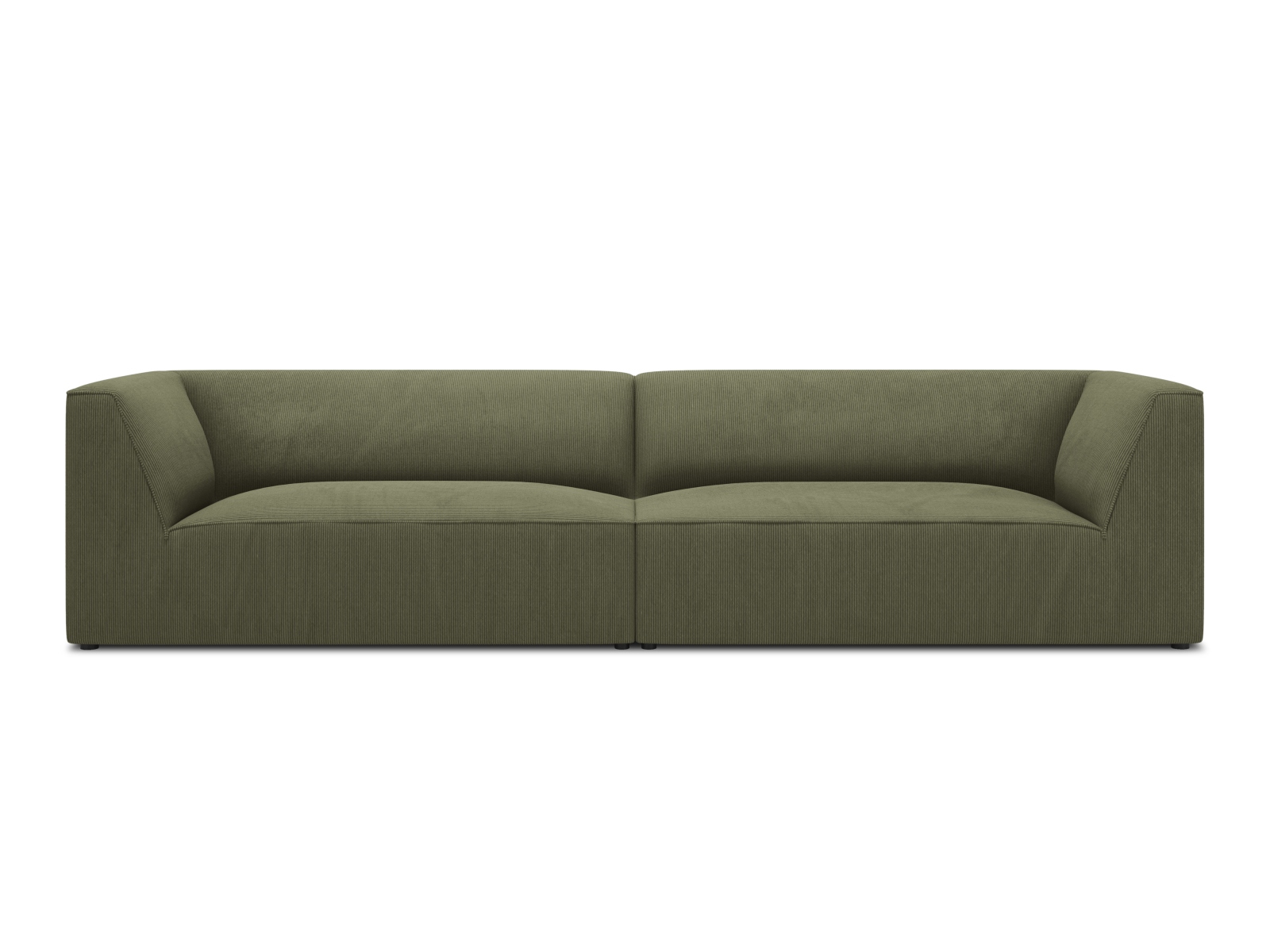 Micadoni Ruby Sofa    Sæder Grøn Corduroy Stof Og Sort Plast