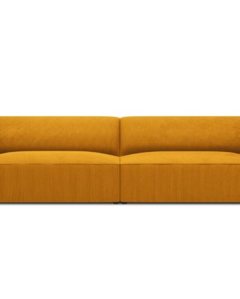 Micadoni Ruby Sofa    Sæder Gul Corduroy Stof Og Sort Plast