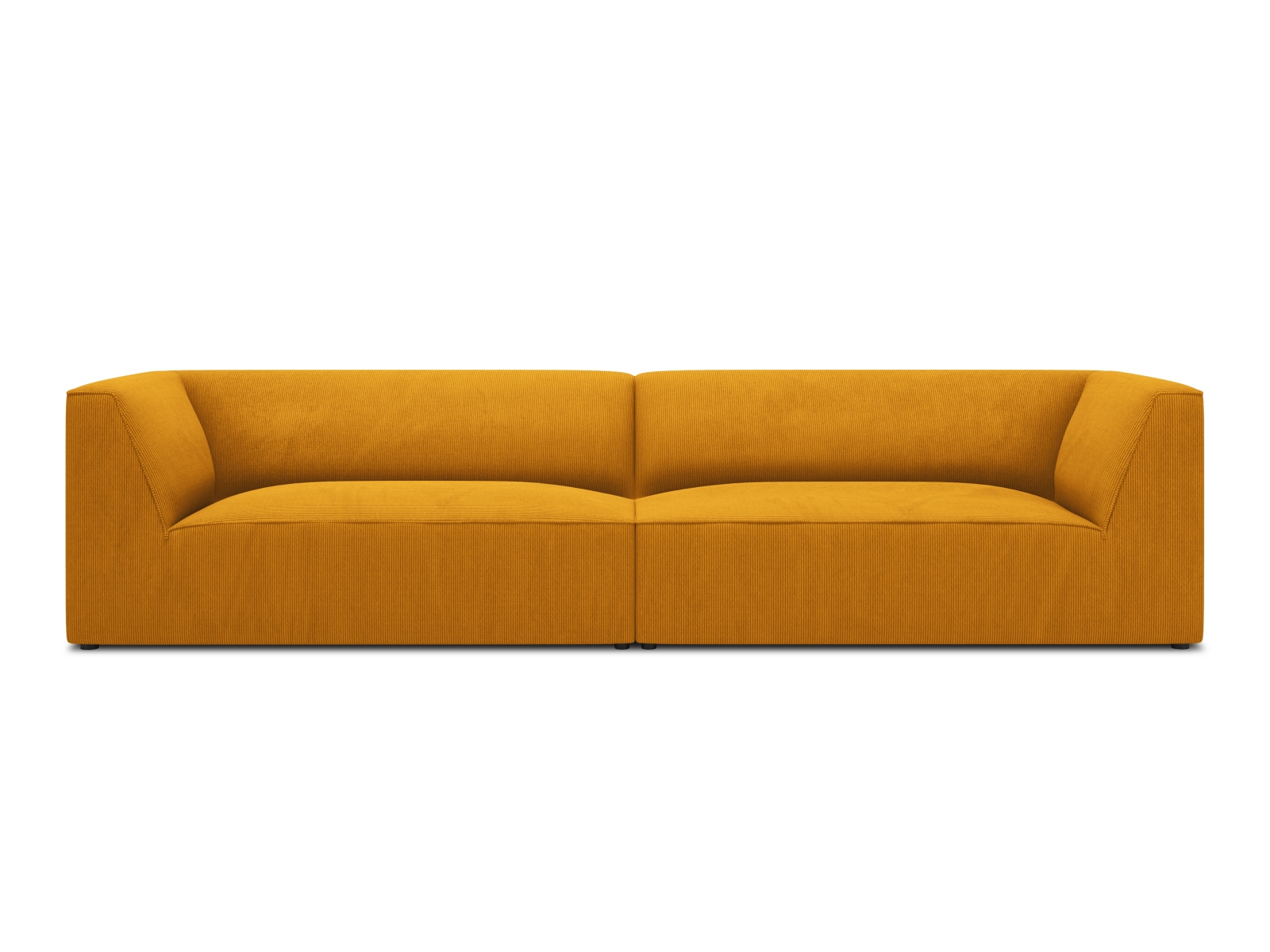 Micadoni Ruby Sofa    Sæder Gul Corduroy Stof Og Sort Plast