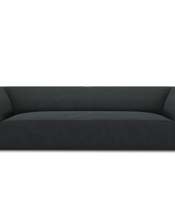 Micadoni Ruby Sofa    Sæder Sort Corduroy Fløjl Og Sort Plast